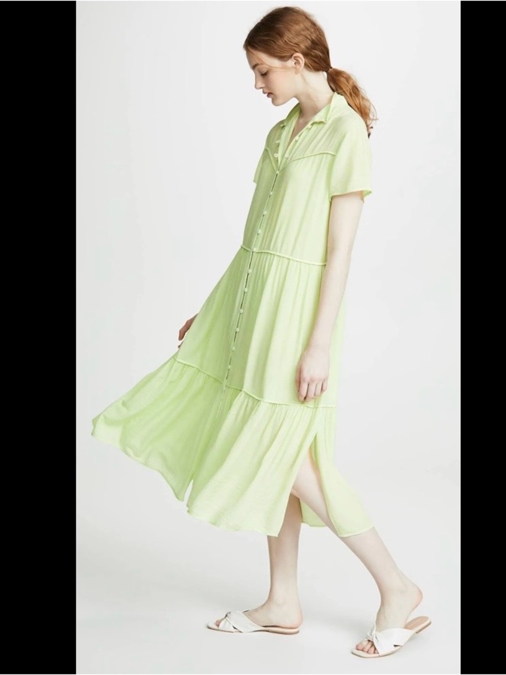 Rag & Bone Libby tiered midi dress flowy size M beachy casual